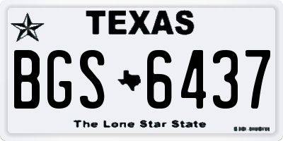TX license plate BGS6437