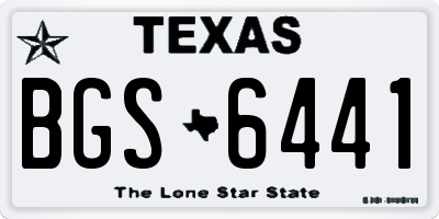 TX license plate BGS6441