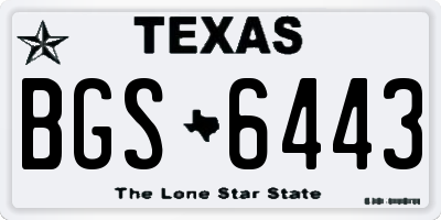 TX license plate BGS6443