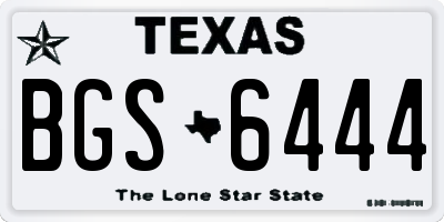TX license plate BGS6444