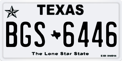 TX license plate BGS6446