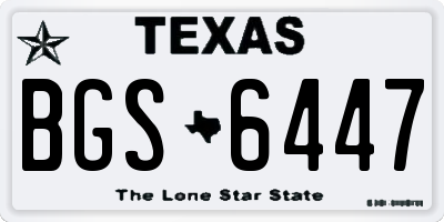 TX license plate BGS6447