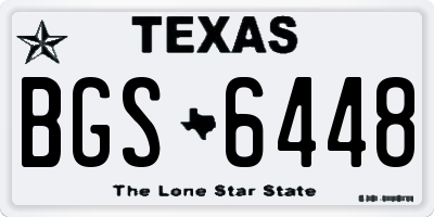 TX license plate BGS6448