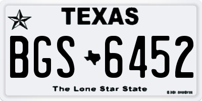 TX license plate BGS6452