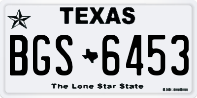 TX license plate BGS6453