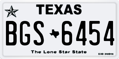 TX license plate BGS6454