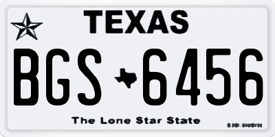 TX license plate BGS6456
