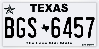 TX license plate BGS6457