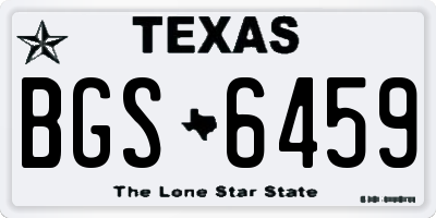 TX license plate BGS6459