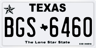 TX license plate BGS6460