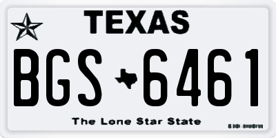 TX license plate BGS6461