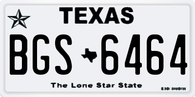 TX license plate BGS6464