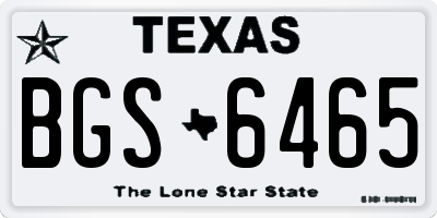 TX license plate BGS6465