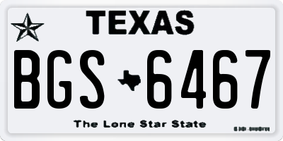 TX license plate BGS6467