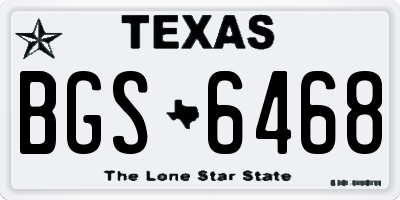 TX license plate BGS6468