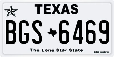 TX license plate BGS6469