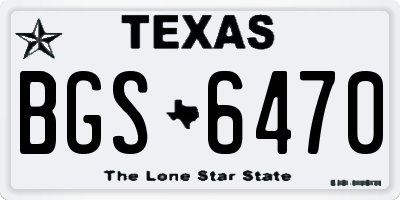 TX license plate BGS6470