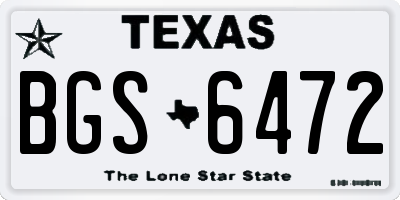TX license plate BGS6472