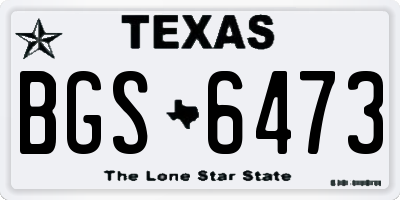 TX license plate BGS6473