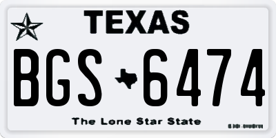 TX license plate BGS6474