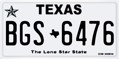 TX license plate BGS6476