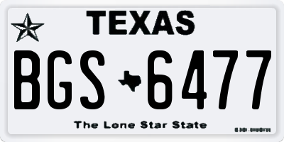 TX license plate BGS6477