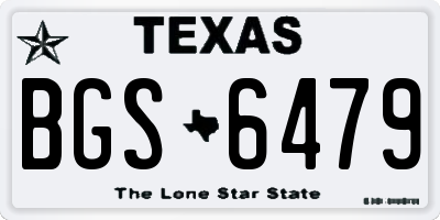 TX license plate BGS6479