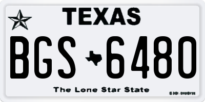 TX license plate BGS6480