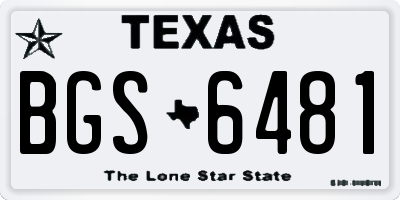 TX license plate BGS6481