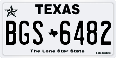 TX license plate BGS6482