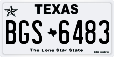 TX license plate BGS6483