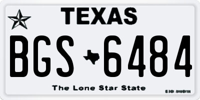 TX license plate BGS6484