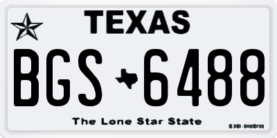 TX license plate BGS6488