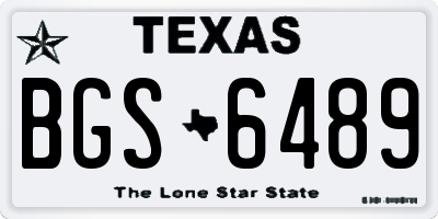 TX license plate BGS6489