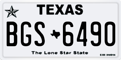 TX license plate BGS6490