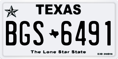 TX license plate BGS6491