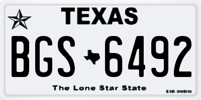 TX license plate BGS6492