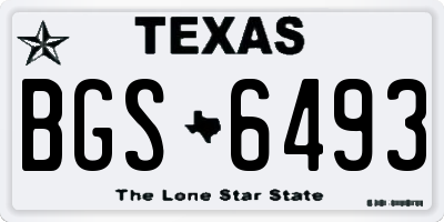 TX license plate BGS6493