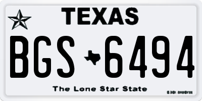 TX license plate BGS6494
