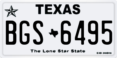 TX license plate BGS6495