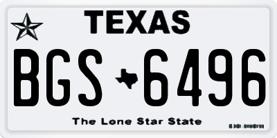 TX license plate BGS6496