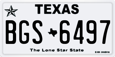 TX license plate BGS6497