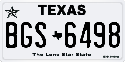 TX license plate BGS6498