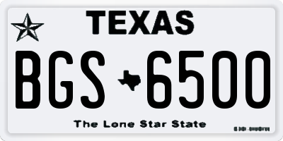 TX license plate BGS6500