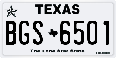 TX license plate BGS6501