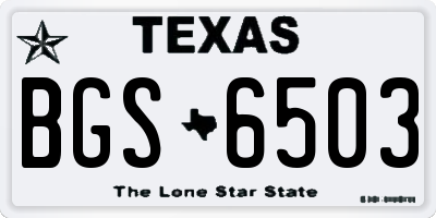 TX license plate BGS6503
