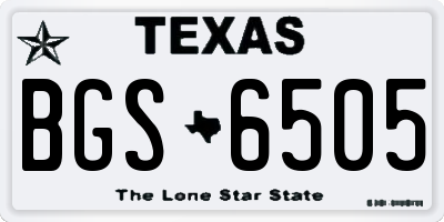 TX license plate BGS6505