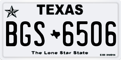 TX license plate BGS6506