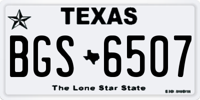 TX license plate BGS6507