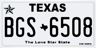 TX license plate BGS6508